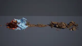 647-破碎_008塔楼和栅栏分不同材质破碎 - 1